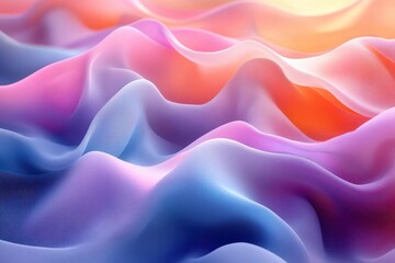 abstract 3d render of undulating waves in pastel hues smooth gradients transitioning between soft pinks blues and lavenders creating a soothing and dreamlike visual landscape