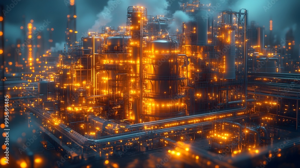 Poster digital twin technology depicting real time data monitoring for factory or building optimization