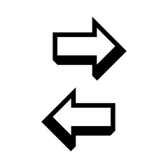 Arrow exchange icon. Directional arrow symbols. Black simple design. Vector graphic element.