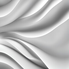 Fototapeta premium An abstract 3D rendering of smooth, wavy white fabric folds, creating a sense of fluidity and softness with elegant light and shadow effects.
