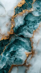 Elegant Turquoise and Gold Marble Texture Showcasing Intricate Natural Patterns in a Modern Design