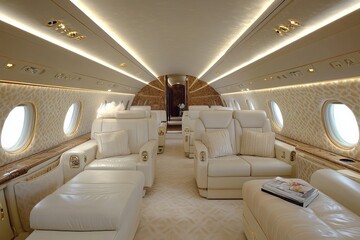 interior of a luxury plane 
