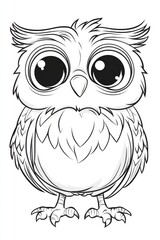 Fototapeta premium A Cute Cartoon Owl Illustration Perfect for Coloring Activities for Children