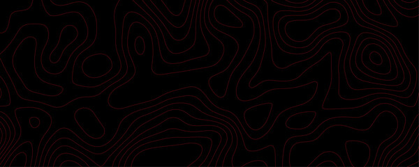 Black Vector Topography Illustration Featuring Seamless Wavy Contours and Geometric Grid for a Terrain Discovery Graphic
