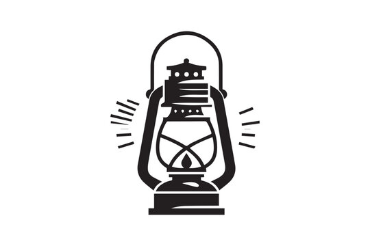 black lantern with light rays clip art preview