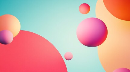Isolated gradient waves with gradient balloons. Modern vector illustration.