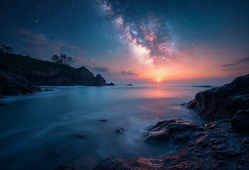 Fototapeta premium sunset over the sea