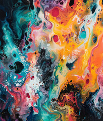 Abstract background with various colors of paint mixed together