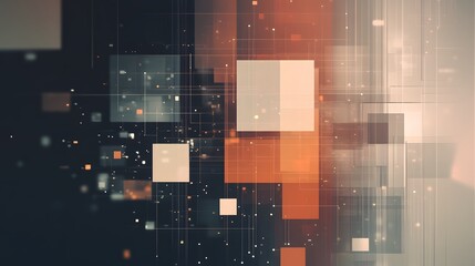 Geometric tech grid with clean design on a muted backdrop