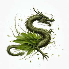 Obraz premium 葉でできたドラゴン