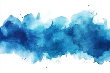 Obraz premium Abstract Watercolor Splash in Varying Shades of Blue Over a White Background