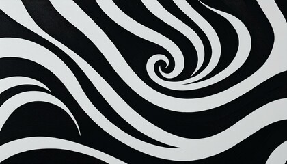 Black and white design. Pattern with optical illusion. Fabric with wavy folds in full screen. Abstract elegant background. banner, poster, cover, brochure, wrapping or presentation