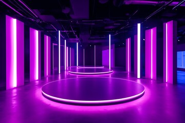 Elegant Minimalistic Stage Designs in Soft Pastel and Bold Colors for Modern Backgrounds