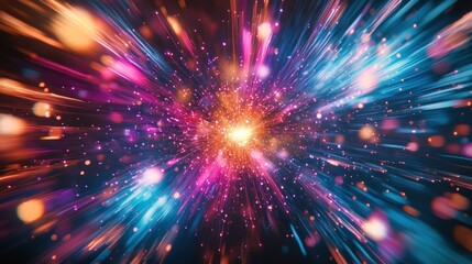 Fototapeta premium Abstract background with lines and light that create a speed effect. The image has a vibrant and dynamic aesthetic.