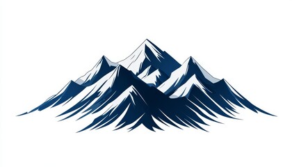 A Majestic Mountain Range With Snow-Capped Peaks Against a Clear Sky in a Tranquil Setting