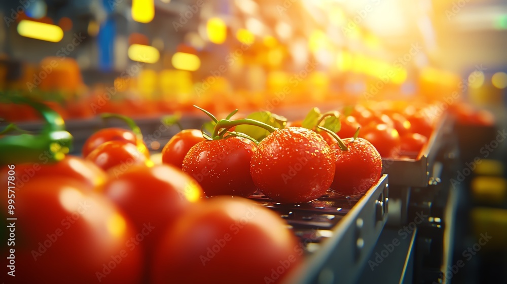 Aufkleber automated food processing machines slicing vegetables in a highspeed production line, food slicing a