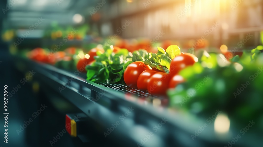 Aufkleber automated food processing machines slicing vegetables in a highspeed production line, food slicing a