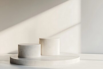 Elegant Minimalistic Stage Designs in Soft Pastel and Bold Colors for Modern Backgrounds