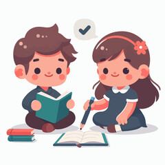 boys and girls studying together
