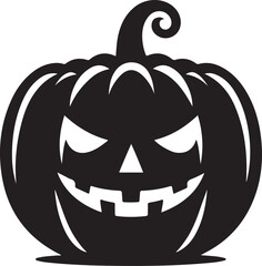 Halloween pumpkin silhouette vector icon. Funny Halloween pumpkin silhouette. Vector illustration isolated on a white background
