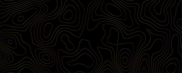 Abstract Black Topography Sketch Featuring Geometric Contours and Wavy Lines for a Seamless Terrain Map Design
