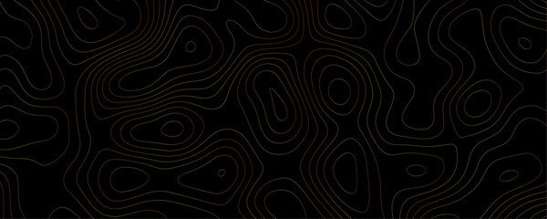 Abstract Black Topography Sketch Featuring Geometric Contours and Wavy Lines for a Seamless Terrain Map Design
