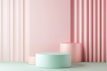 Elegant Minimalistic Stage Designs in Soft Pastel and Bold Colors for Modern Backgrounds