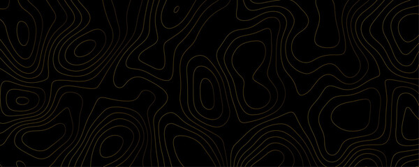 Abstract Black Topography Sketch Featuring Geometric Contours and Wavy Lines for a Seamless Terrain Map Design
