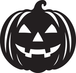 Halloween pumpkin silhouette vector icon. Funny Halloween pumpkin silhouette. Vector illustration isolated on a white background
