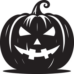 Halloween pumpkin silhouette vector icon. Funny Halloween pumpkin silhouette. Vector illustration isolated on a white background