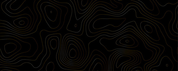 Geometric Topography Design Featuring Contour Lines and Depth Patterns on a Dark Background for a Modern Adventure Banner
