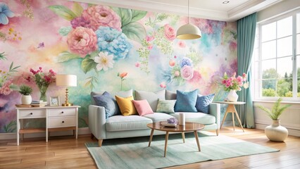 Soft pastel watercolor wallpaper enhances elegant home decor and inspires creative backgrounds, offering a tranquil and
