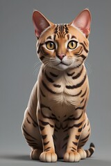 Bengal cat, sitting position