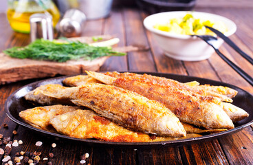 Fried fish in flour and oil