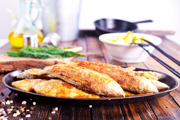 Fried fish in flour and oil