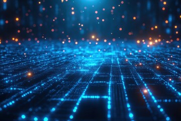 Obraz premium Business investment and data analysis concept featuring digital financial charts, graphs, and indicators against a dark blue blurred background