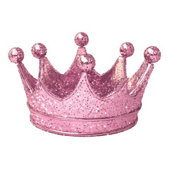 pink glitter queen crown vector