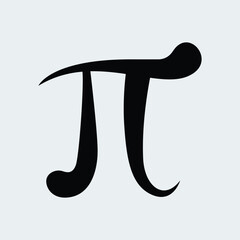 Pi math icon vector design stock illustration