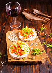 diet bread with fresh salmon