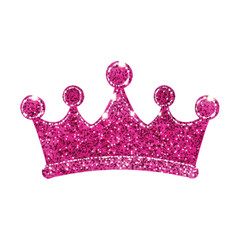 pink glitter queen crown vector