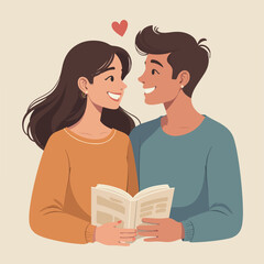 Couple Bonding Over a Book