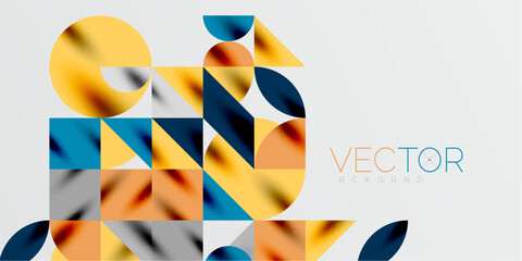 Triangles, round triangles and circles techno art. Vector Illustration For Wallpaper, Banner, Background, Card, Book Illustration, landing page