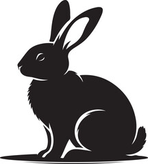 Rabbit silhouette vector illustration with white background.