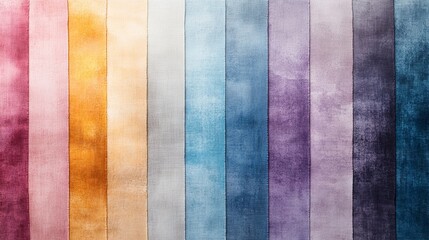 Abstract watercolor stripes in a rainbow color palette.  A colorful background for design projects.