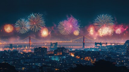New Year's Eve Celebrations and Fireworks in Major Cities Around The World, Generative AI