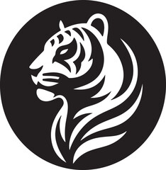 Tiger silhouette vector with white background