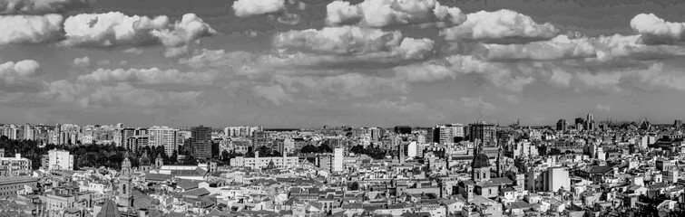 scenic panoramic skyline of Valencia