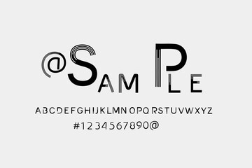 creative line font, Letter and number type, typography letter latin font.  modern  style alphabet for headline, text. Vector illustration