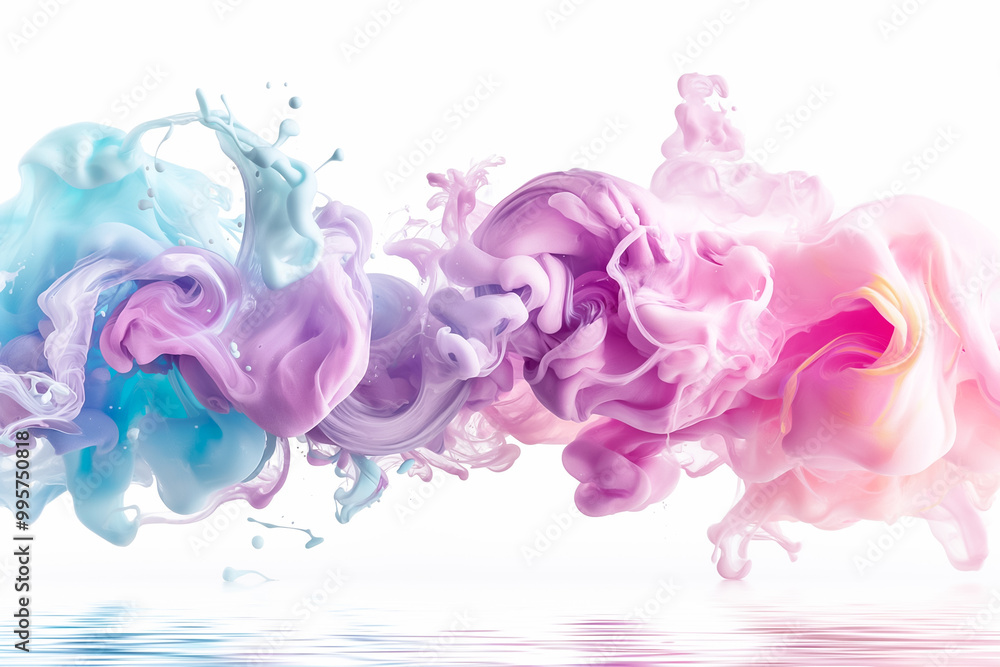 Poster a captivating blend of swirling pastel colors appears to flow like water, creating an enchanting bac