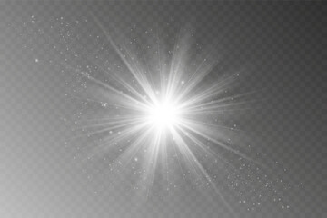 Realistic Highlights: Glowing Effects and Sunlight Reflection on Transparent Background